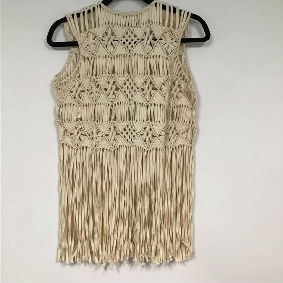 Winter Kate NWOT Boho Macrame Vest Sz L - Picture 5 of 10